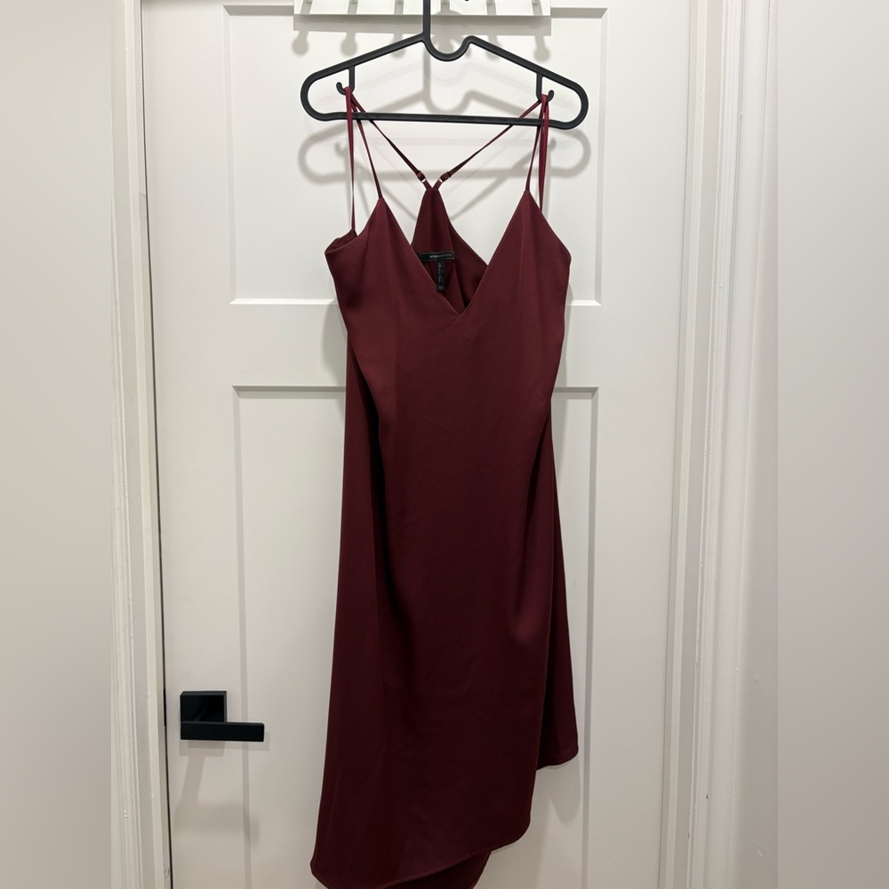 BCBGMaxAzria Asymmetrical Burgundy Dress